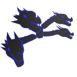 Neon Blue Dragon Heads