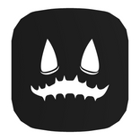 Neon Cartoon Outline Anime Head (Black White) 