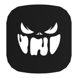 Neon Cartoon Outline Anime Head (Black White) 