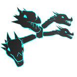 Neon Cyan Dragon Heads