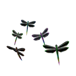 Neon Dragonfly Swarm