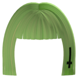♡ : neon green cross cyber goth y2k hime bangs 