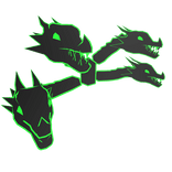 Neon Green Dragon Heads