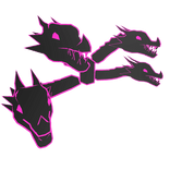 Neon Pink Dragon Heads