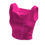 Neon pink latex button crop top