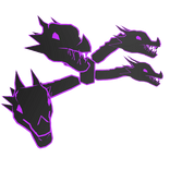 Neon Purple Dragon Heads