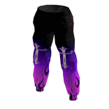 Neon purple pants purple flames Y2K,