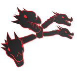 Neon Red Dragon Heads