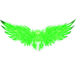 Neon Skull Glowing Wings (Emissive) - Green