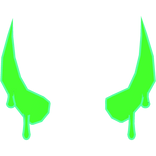 Neon Slime Horns: Green (Haloless)