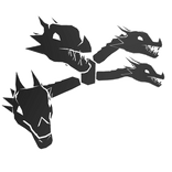 Neon White Dragon Heads