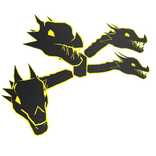 Neon Yellow Dragon Heads