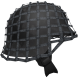 Netted Military Helmet | Black Camo