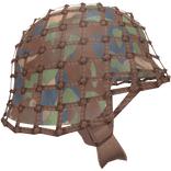 Netted Military Helmet | Woodland Camo