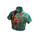 NOIR Y2K Turtle Neck Cropped Knit Top (Teal)