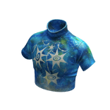 NOIR Y2K Turtle Neck Graphic Cropped Top (Blue)