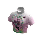 NOIR Y2K Turtle Neck Graphic Cropped Top (Pink)