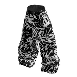 NOX – Y2K WHITE BLACK GRAFFITI BAGGY PANTS