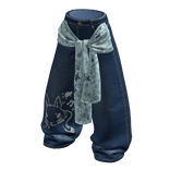 NW Cute Baggy Blue Jeans w/ Tied Waist Cloth
