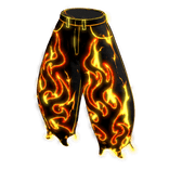 NW Glowing Red Orange Flame Emissive Barrel Jeans