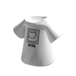 NYA Cat Off Shoulder Shirt White Chibi