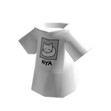 NYA Cat Off Shoulder Shirt White Chibi Lowpoly
