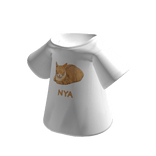 NYA Cat Off Shoulder Shirt White Realistic Chibi