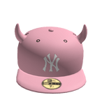 NYC Pink Fitted Cap With Horns