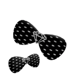 𑣲⋆｡˚ Black/white Polkadot Scene Diamond Bow