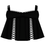 ♡˚. ୧ Cute Ruffle Lacy Bow Dress in Black