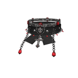 ⛓ Obsidian Gem Collar w Silver Cross [ Red ]