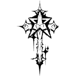 Occult Star Heart Face Tattoo