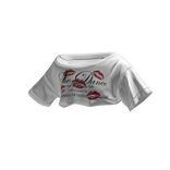 Off Shoulder Crop Tee Quote (White)