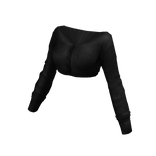 Off Shoulder Cropped Cardigan (Black)