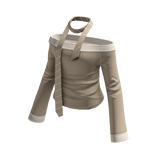 Off Shoulder Tie Top (Cream)