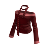Off Shoulder Tie Top (Red)