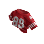 Off Shoulder Tucked Y2K Jersey (Red)