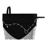 Off the shoulder ruffled dress with chain in black