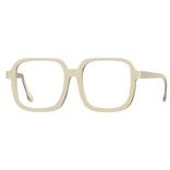 -',ৎ Off White Cream Sleek Geek Glasses