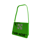 Off White Designer Baddies Bag In Neon Green