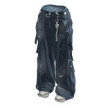 Old Faded Cargo Jeans with Straps and shoes 