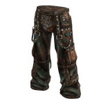 Olive Green Cargo Jeans w/ Chain