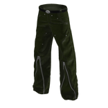 Olive Green Leather Y2K Biker Pants