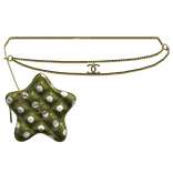 Olive Green Polka Cstar Quilted Waist Bag Gold