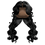 𝓢 | Black Wand Curled Half Up Half-Down