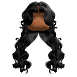 𝓢 | Black Wand Curled Half Up Half-Down