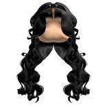 𝓢 | Black Wand Curled Half Up Half-Down