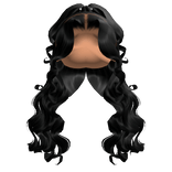 𝓢 | Black Wand Curled Half Up Half-Down
