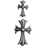𝓢𝓢 | Chrome Cross Neck Piercing Silver