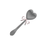 ɞ | cute kawaii heart spoon with bow in mouth 